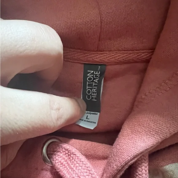 NWOT Pink Lomein Rust Pink Graphic Hoodie Sweatshirt with Artistic Face Print - Picture 6 of 6